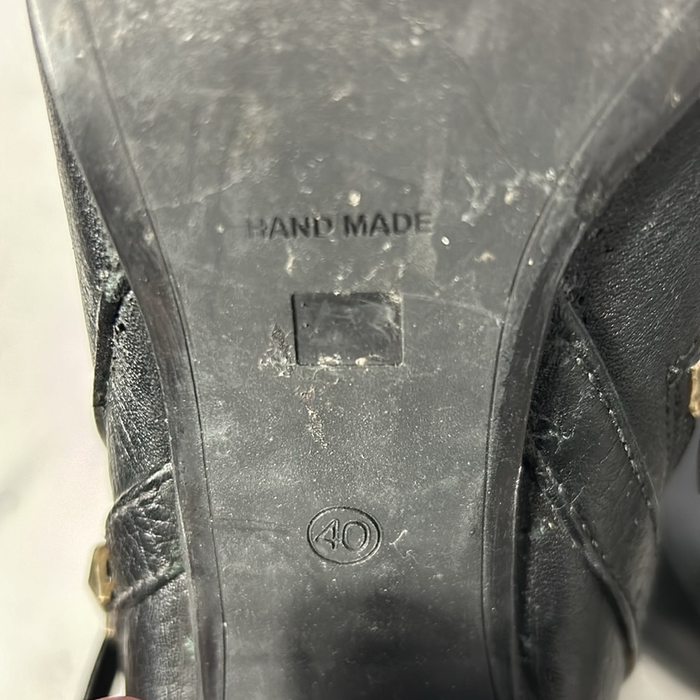 Jay & Dee Black Leather Boots Size 8.5 - Picture 9 of 11
